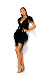 Feather V Cockail Dress